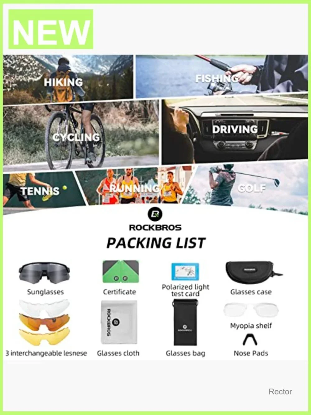 Polarized Sports Sunglasses for Cycling Baseball Running UV400 Protection